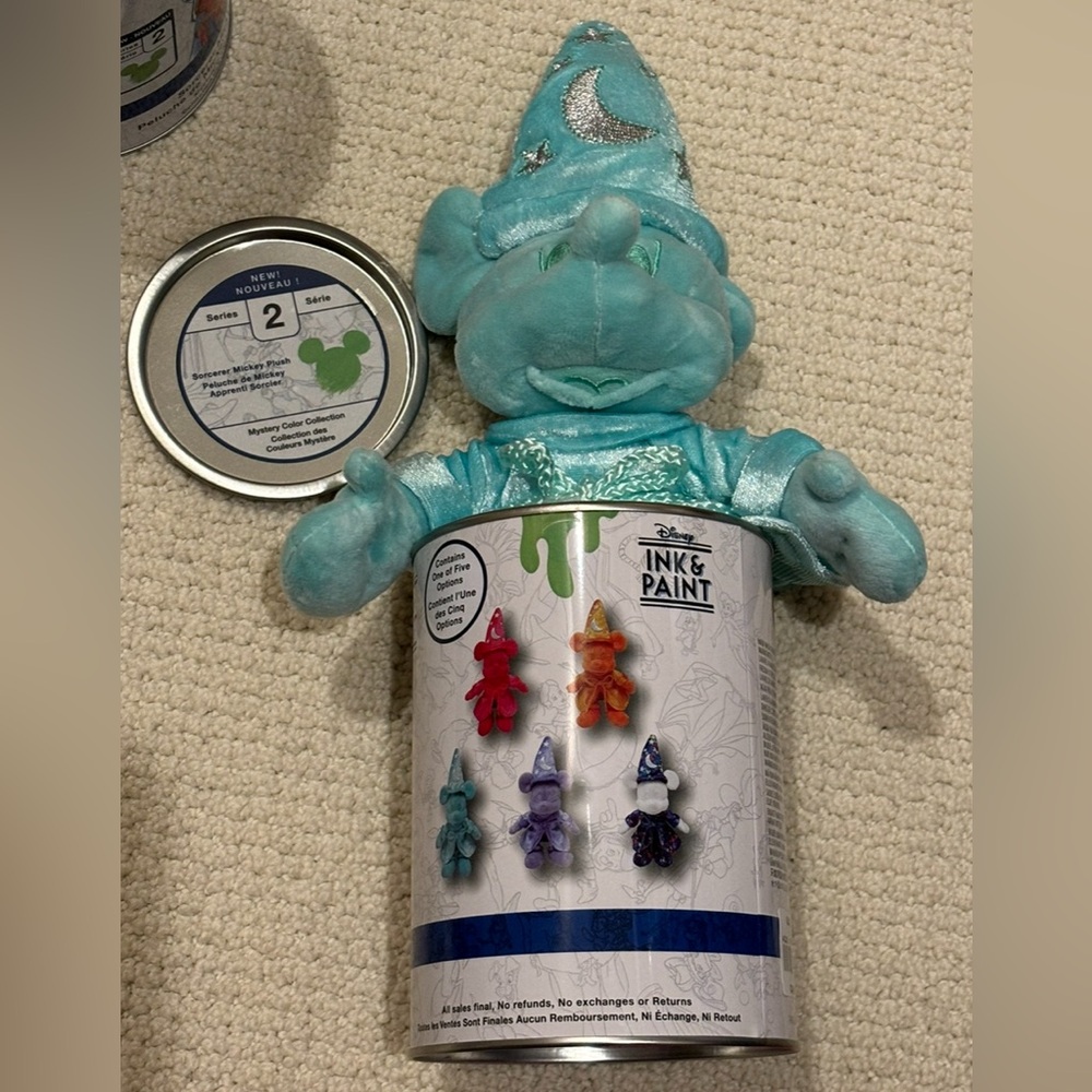 Disney Ink and Paint TEAL BLUE Sorcerer Mickey Mouse Plush 12"